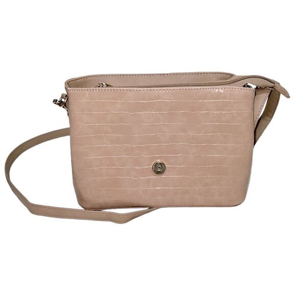 Like Dreams Blush Pink Crossbody Purse Removable Strap Big Bow Pockets Organize - Picture 9 of 14